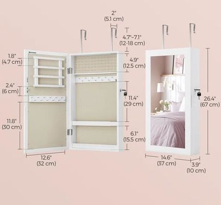 Кастомизированное обслуживание Белый ювелирный шкаф с 6 ящиками и твердой деревянной структурой