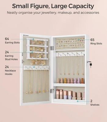 Кастомизированное обслуживание Белый ювелирный шкаф с 6 ящиками и твердой деревянной структурой