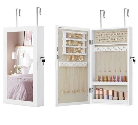 Кастомизированное обслуживание Белый ювелирный шкаф с 6 ящиками и твердой деревянной структурой