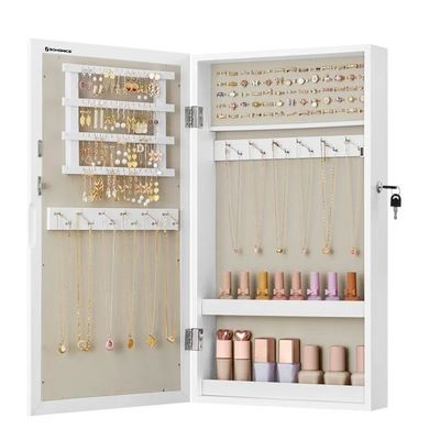 Кастомизированное обслуживание Белый ювелирный шкаф с 6 ящиками и твердой деревянной структурой
