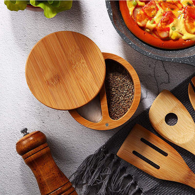Настраиваемый размер Деревянная крышка Чай Сахарная емкость Кубок для хранения продуктов питания Банка банка Специи банка набор