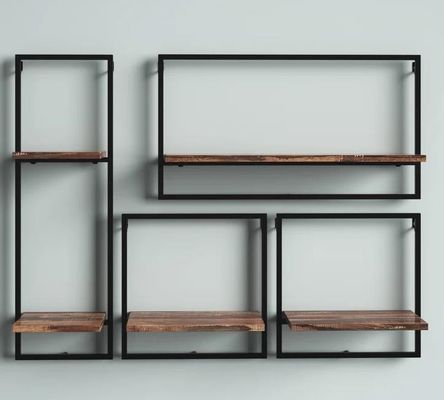 На заказ Сосновое дерево цвет плавучий висячий стенный железные полки для спального дисплея