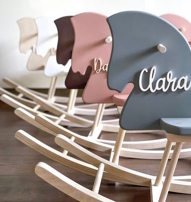 Домашнее управление Персонализированный деревянный качающийся конь Игрушка Деревянный конь Монтессори Качающийся конь