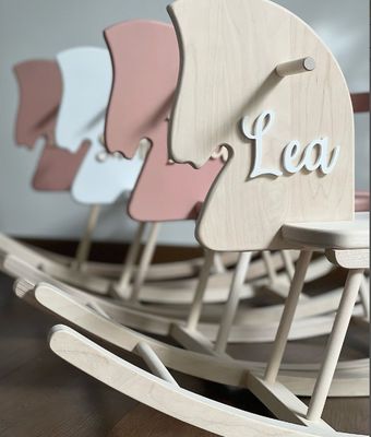 Домашнее управление Персонализированный деревянный качающийся конь Игрушка Деревянный конь Монтессори Качающийся конь