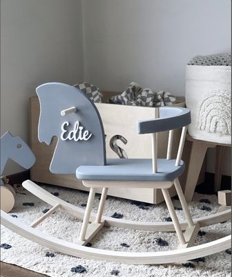 Домашнее управление Персонализированный деревянный качающийся конь Игрушка Деревянный конь Монтессори Качающийся конь