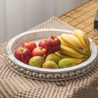 Декоративная деревянная поднос с белым дизайном на заказ