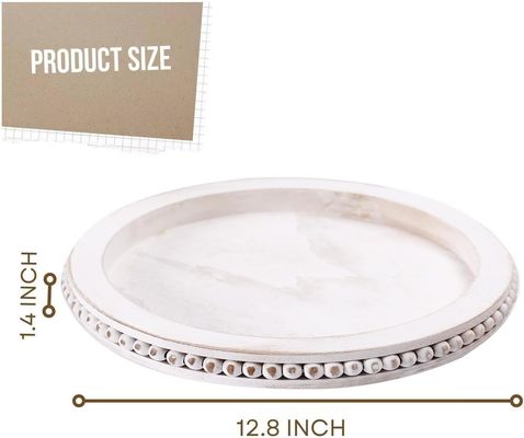 Декоративная деревянная поднос с белым дизайном на заказ