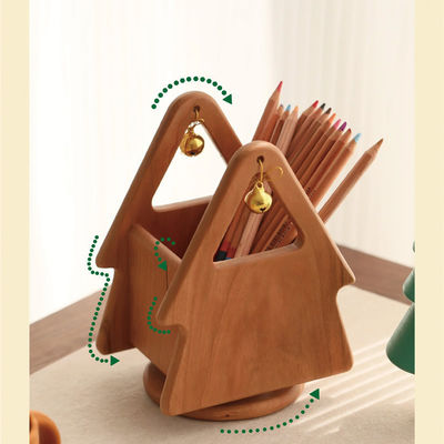 Стильный деревянный рождественский дерево в форме рабочего стола организатор для канцелярских товаров и инструментов