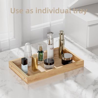 Нескладный шкафчик для макияжа и парфюмерии с деревянной подножкой и акриловой полкой для косметики