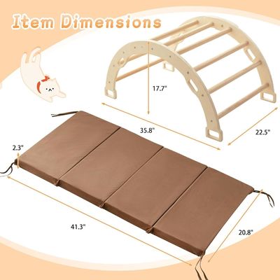Монтессори Деревянный арки скалолазание Дети скалолазание игрушка с подушкой и качающийся дизайн