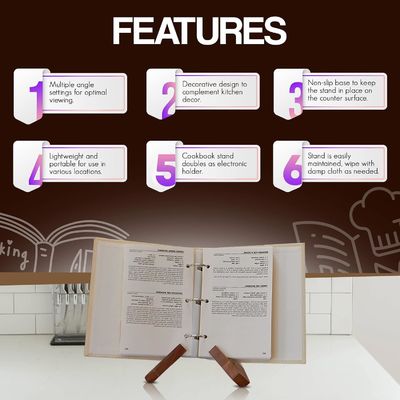 Удобный держатель книг для кухни регулируемый акациа кулинарный стенд индивидуальный размер