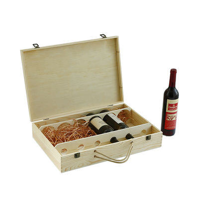 Трубчатые винные аксессуары Шахматы Деревянная коробка ручной работы 6 бутылок Чистый цвет