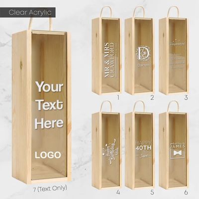 Деревянный тип MDF роскошная краска красного вина выпечка деревянная коробка для подарков с ручками и акриловой крышкой