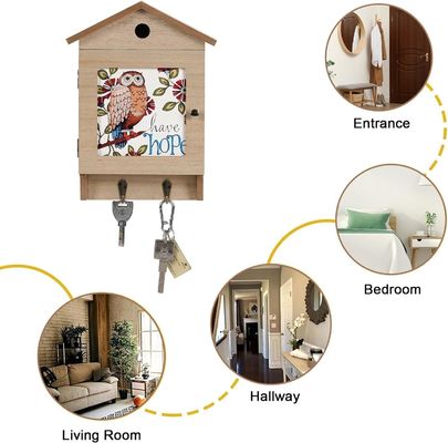 8 крючков Деревянный ключик для стенной установки Домашний клавиатурный шкафчик Организатор и экономия места