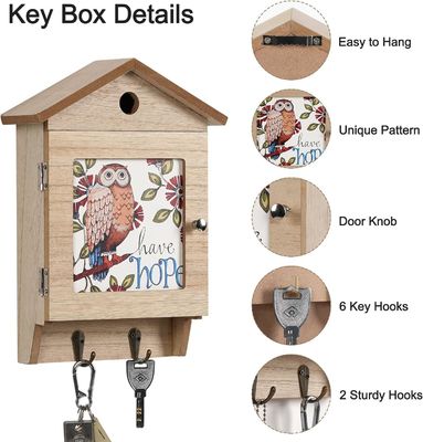 8 крючков Деревянный ключик для стенной установки Домашний клавиатурный шкафчик Организатор и экономия места