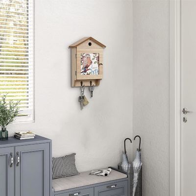 8 крючков Деревянный ключик для стенной установки Домашний клавиатурный шкафчик Организатор и экономия места