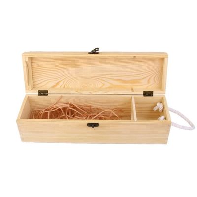 Одно бутылочко Неоконченное сосновое деревянное вино упаковка корпус индивидуальная обработка печати