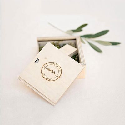 Настройки деревянные коробки для подарков с скользящей крышкой и печатью