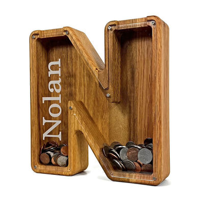 Требования клиента Креативные деревянные английские буквы Свиничный ящик с прозрачным стеклом