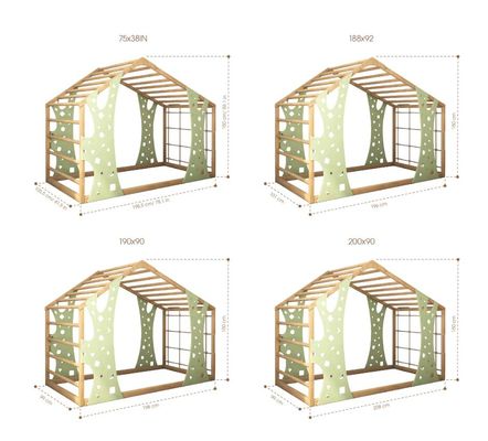 Монтессори спортзал кровать джунгли спортзал кроватка малыша крытый игровой дом платформа кровать по вашему запросу почтовое упаковка Y