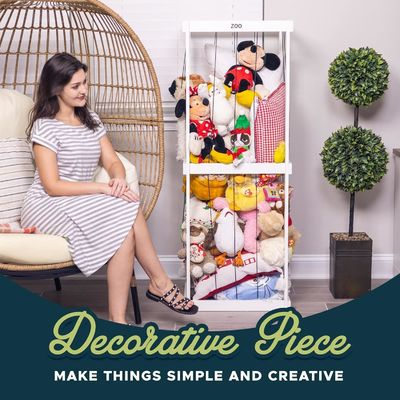 Хранилище мячей Животный зоопарк Клетка Организатор Функциональный дизайн для наполненной плюшевой игрушки держатель