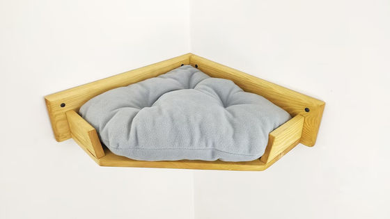 Домашнее помещение для кошек на стене Дом для игр с башенной кроватью для кошек в цвете натурального дерева