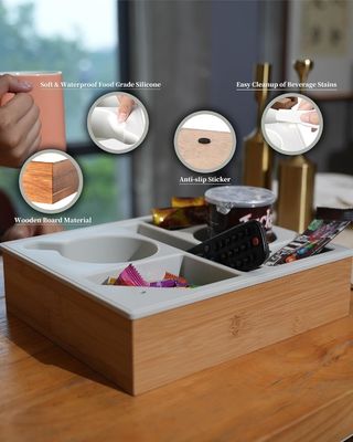 Водостойкий диван из деревянного бамбука с организатором закусок для печати