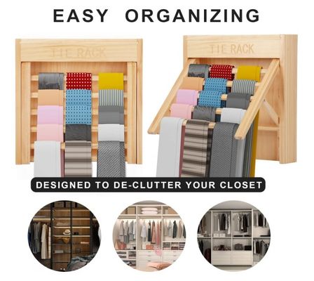 Стильный взгляд на стену деревянный организатор галстука ремень вешатель держатель галстука для экономии места