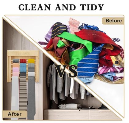 Стильный взгляд на стену деревянный организатор галстука ремень вешатель держатель галстука для экономии места