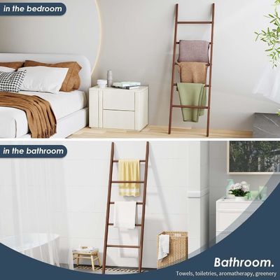 Домашняя техника Деревянная лестница Поставка Декоративная одеяла Лестница для хранения ванной комнаты