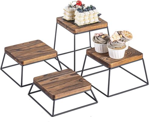 Высокое количество сгоревшей древесины черный металл проволока квадратная пищевая экспозиция деревянные пиццерии