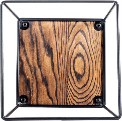 Высокое количество сгоревшей древесины черный металл проволока квадратная пищевая экспозиция деревянные пиццерии