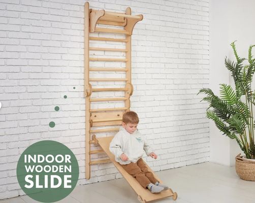 202405 Шведская лестница 4 в 1 Детская тренажерная с треугольником и детским столом