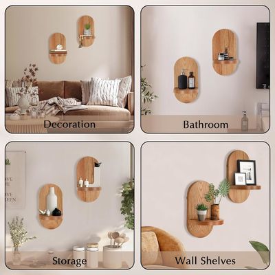 Функциональный многофункциональный дизайн деревянных плавучих полок для домашнего офиса