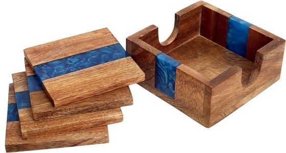 Современный океан синий эпоксидный деревянный смоловый подъемник с держателем идеальный выбор для любого дома