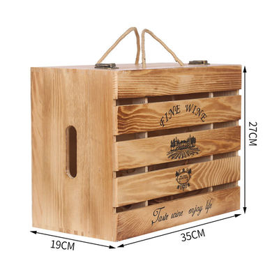 Приемлемый логотип на заказ ручной работы 6 бутылок Деревянные винные коробки подарки