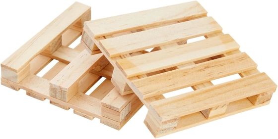 Дерево простого цвета 3.9 X 3.9 В настраиваемом логотипе Размер квадратный мини-палетный натуральный чашечный коврик