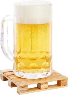 Дерево простого цвета 3.9 X 3.9 В настраиваемом логотипе Размер квадратный мини-палетный натуральный чашечный коврик