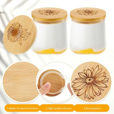 Деревянные простые бамбуковые крышки для банок с силиконовыми герметическими кольцами
