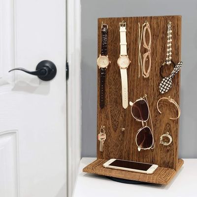 Функция экономии места 9 Вт x 7,5 Д x 16,5 Ч Деревянный ювелирный экран с 32 крючками