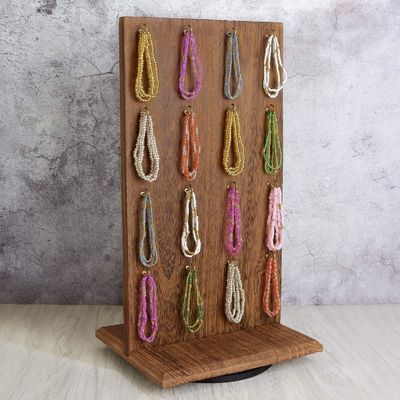 Функция экономии места 9 Вт x 7,5 Д x 16,5 Ч Деревянный ювелирный экран с 32 крючками