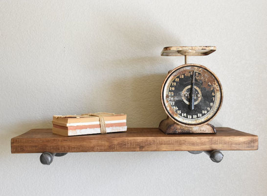 Внутренний подвес плавучая полка Стенная деревянная полка для микроволновой печи Рустическая полка для отображения