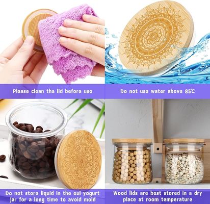 Свежий стиль 12 штук деревянные простые цветные банки для свечей Стеклянный йогурт Jar Lid Lid Деревянные