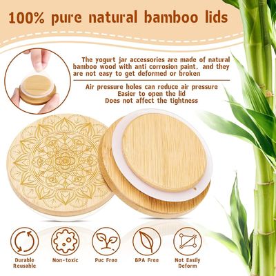 Свежий стиль 12 штук деревянные простые цветные банки для свечей Стеклянный йогурт Jar Lid Lid Деревянные