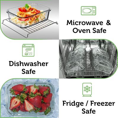 Удобное 4-паковое стеклянное хранилище с бамбуковыми крышками