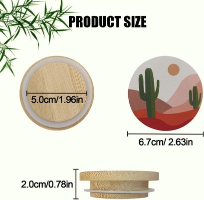 8 Силиконовые кольца с цветными узорами и бамбуковыми крышками