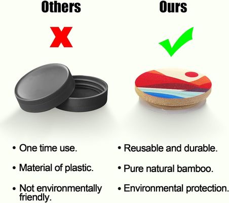 8 Силиконовые кольца с цветными узорами и бамбуковыми крышками