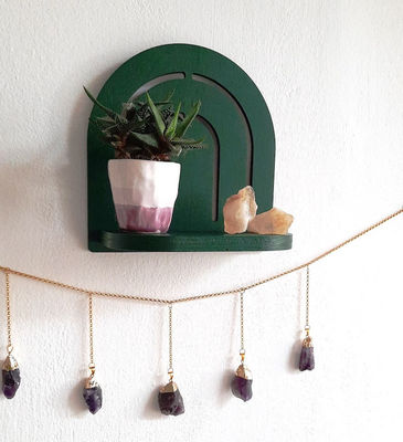 Радужная деревянная стена висячий декор Маленький растительный витрина полка для мебели гостиной