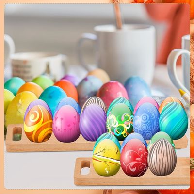 День Благодарения, яичная поднос, сэкономить место с этой деревянной тарелкой с 12 отверстиями