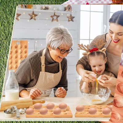 24 отверстия Возвратимый деревянный яичный тарелка для овощей